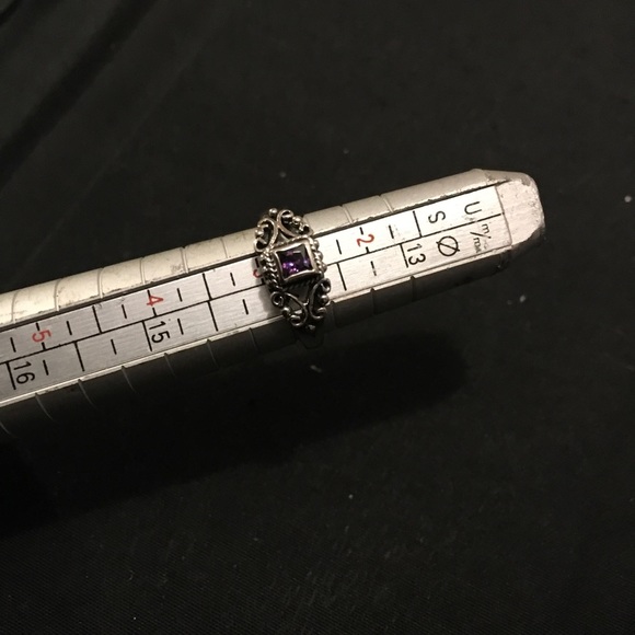 New 925 Sterling Silver Amethyst Scroll Toe RING size 3 NWOT - Picture 2 of 10